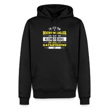 Politik Nichtwähler Wahl Verweigern Unmut Protest - Männer Premium Bio Hoodie - Schwarz - Vorne - Nico (187cm)