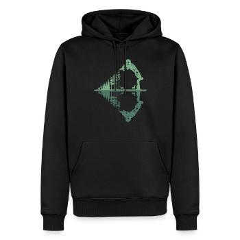 Tir à l’arc Tir à l’arc Vintage - Sweat à capuche Premium bio Homme - noir - Devant - Nico (187cm)