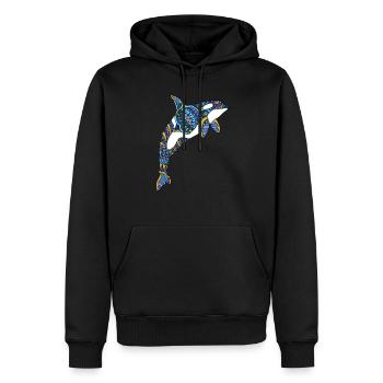 Maori Polynesian Tattoo Orca Plongée Snorkeling - Sweat à capuche Premium bio Homme - noir - Devant - Nico (187cm)