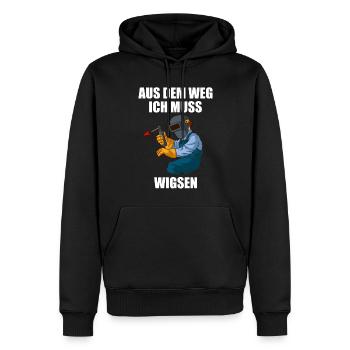 Aus dem Weg ich muss Wigsen Schweißer Geschenk - Männer Premium Bio Hoodie - Schwarz - Vorne - Nico (187cm)