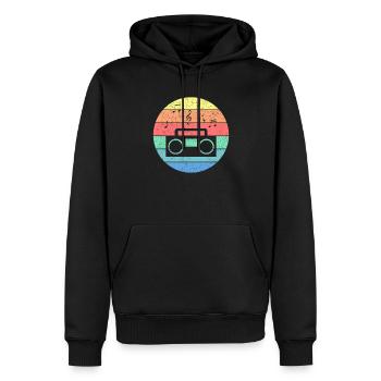 90er Jahre 1990er Neunziger Outfit Mottoparty 80er - Männer Premium Bio Hoodie - Schwarz - Vorne - Nico (187cm)