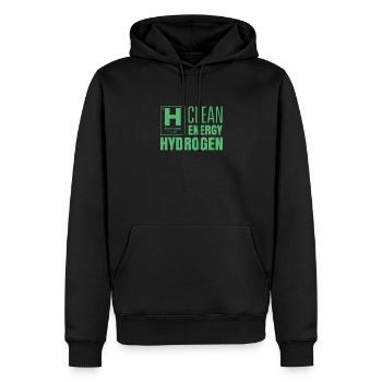 Saubere Energie Wasserstoff Hydrogen Symbol H - Männer Premium Bio Hoodie - Schwarz - Vorne - Nico (187cm)