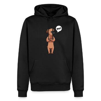 Sturer Petit Brabancon Hund Brabanter Griffon - Männer Premium Bio Hoodie - Schwarz - Vorne - Nico (187cm)
