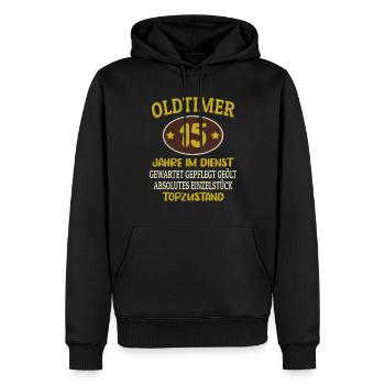 15 Jähriges Dienstjubiläum Firmenjubiläum Geschenk - Männer Premium Bio Hoodie - Schwarz - Vorne - Nico (187cm)