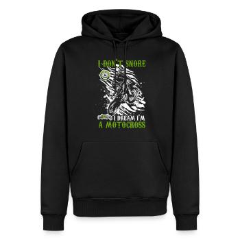 Je ne ronfle pas je rêve je suis un Motocross I Dirt Bike - Sweat à capuche Premium bio Homme - noir - Devant - Nico (187cm)