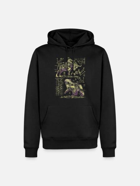 Shareholder Bulle Bär Börse Aktienmarkt DAX Trader - Männer Premium Bio Hoodie - Schwarz