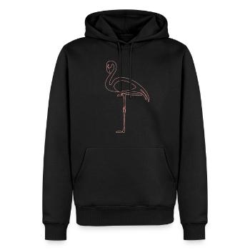 Flamingo One Line Art Art Abstrait Cadeau - Sweat à capuche Premium bio Homme - noir - Devant - Nico (187cm)