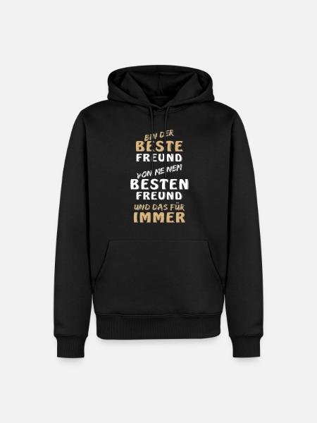 BIN DER BESTE FREUND VON MEINEM BESTEN FREUND - Männer Premium Bio Hoodie - Schwarz
