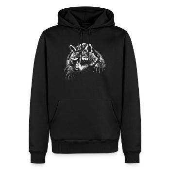 Waschbär Waschbären Raton laveur - Sweat à capuche Premium bio Homme - noir - Devant - Nico (187cm)