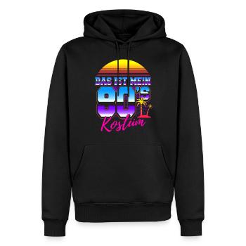 80er Jahre Kostüm Mottoparty 80s Kostüm - Männer Premium Bio Hoodie - Schwarz - Vorne - Nico (187cm)