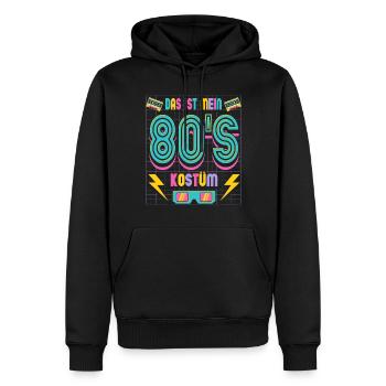 80er Jahre Kostüm Mottoparty 80s Kostüm - Männer Premium Bio Hoodie - Schwarz - Vorne - Nico (187cm)