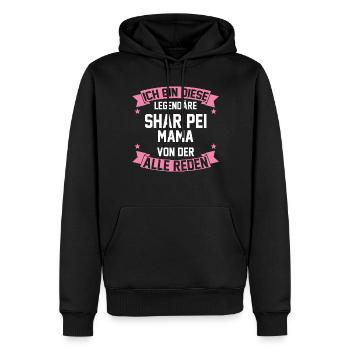 Shar Peimama Shar Pei Mama - Männer Premium Bio Hoodie - Schwarz - Vorne - Nico (187cm)