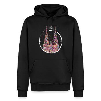 Cathédrale de Cologne Carnaval Carnaval Confetti Cadeau - Sweat à capuche Premium bio Homme - noir - Devant - Nico (187cm)