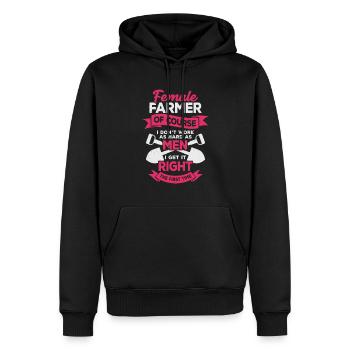 Funny farmer's wife farmer gift - Men’s Premium Organic Hoodie - black - Front - Nico (187cm)