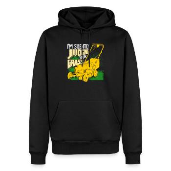 Drôle tondeuse à gazon Tondeuse à gazon Gardener Cadeau - Sweat à capuche Premium bio Homme - noir - Devant - Nico (187cm)