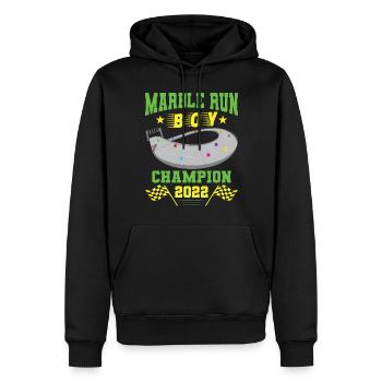 MARBLE RUN BOY. - Men’s Premium Organic Hoodie - black - Front - Nico (187cm)