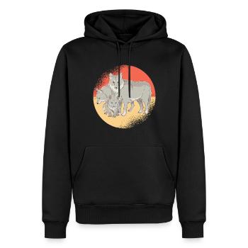Wolf Famille Loups Loup Bébé Loup Mère Famille - Sweat à capuche Premium bio Homme - noir - Devant - Nico (187cm)