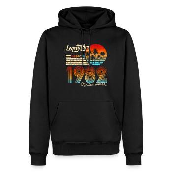 39th Birthday Gift Vintage Legendary Since 1982 - Männer Premium Bio Hoodie - Schwarz - Vorne - Nico (187cm)