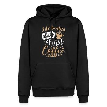 Café Tshirt Café Café Latte Espresso - Sweat à capuche Premium bio Homme - noir - Devant - Nico (187cm)