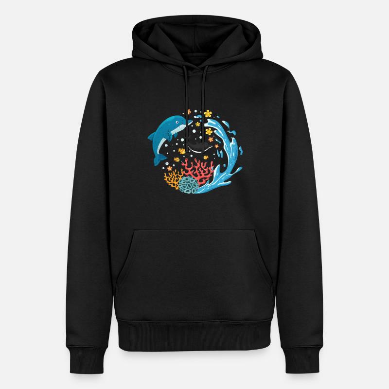 Delfin - Männer Premium Bio Hoodie - Schwarz