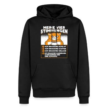 Katze Lustige Sprüche Kaffee - Männer Premium Bio Hoodie - Schwarz - Vorne - Nico (187cm)