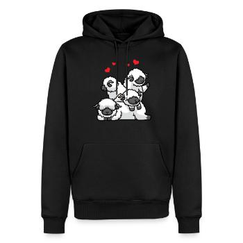 Walliser Schwarznasenschaf Schaf Mit Herzen Tier - Männer Premium Bio Hoodie - Schwarz - Vorne - Nico (187cm)
