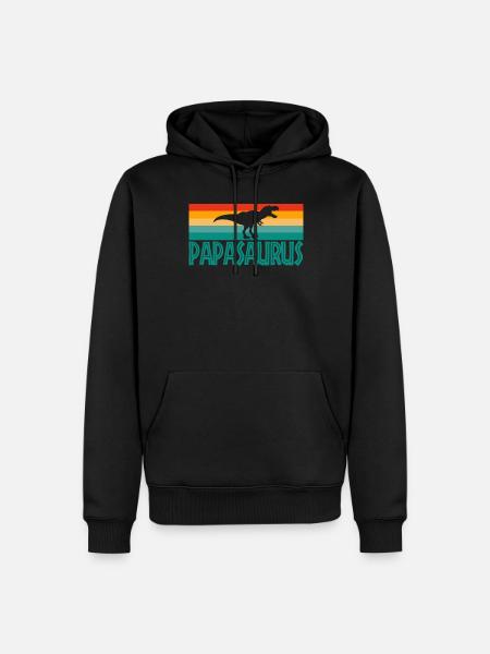 Papasaurus - Men’s Premium Organic Hoodie - black