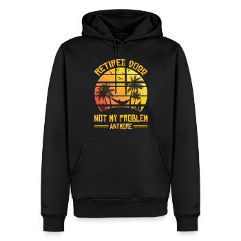 Retraité 2022 Plus mon problème Pension Disant - Sweat à capuche Premium bio Homme - noir - Devant - Nico (187cm)