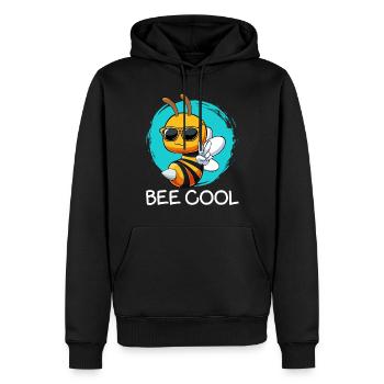 Bee Cool Funny Bee Word Games - Men’s Premium Organic Hoodie - black - Front - Nico (187cm)