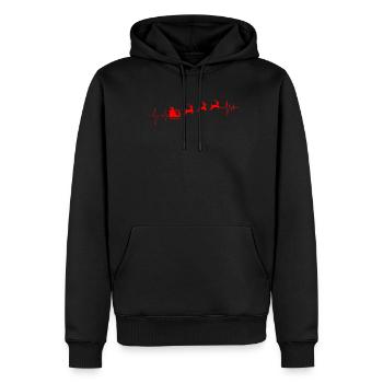 Weihnachten mit Herzschlag Rentier Geschenk - Männer Premium Bio Hoodie - Schwarz - Vorne - Nico (187cm)