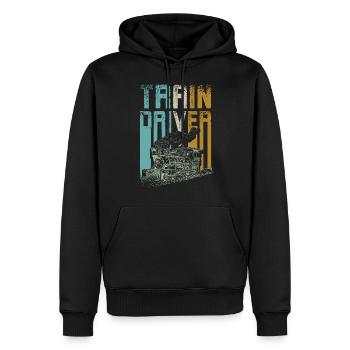 Conducteur de train vintage - Sweat à capuche Premium bio Homme - noir - Devant - Nico (187cm)