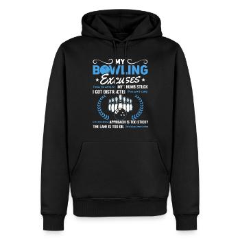 Mes excuses de bowling - Funny Bowling Bowler - Sweat à capuche Premium bio Homme - noir - Devant - Nico (187cm)