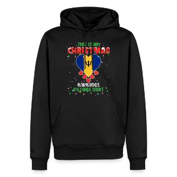 This Is My Christmas Barbados Flag Pajama - Männer Premium Bio Hoodie - Schwarz - Vorne - Nico (187cm)