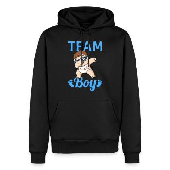 Team Boy Gender Reveal - Männer Premium Bio Hoodie - Schwarz - Vorne - Nico (187cm)