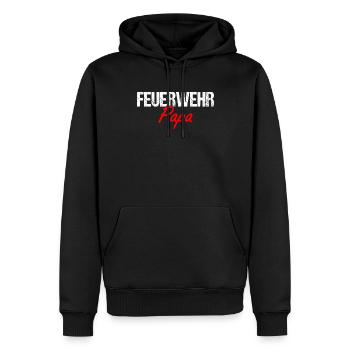 Feuerwehr Papa - Männer Premium Bio Hoodie - Schwarz - Vorne - Nico (187cm)