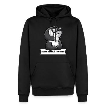 Stubborn Cão De Água Português Chien Portugais - Sweat à capuche Premium bio Homme - noir - Devant - Nico (187cm)