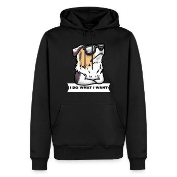 Stubborn Australian Shepherd Dog Aussie - Men’s Premium Organic Hoodie - black - Front - Nico (187cm)