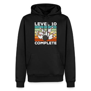 Bowling Niveau 10 Complet 10th Birthday Bowlers - Sweat à capuche Premium bio Homme - noir - Devant - Nico (187cm)