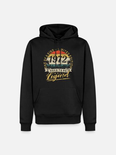 Limited Edition Geburtsjahr 1972 Geburtstag Retro - Männer Premium Bio Hoodie - Schwarz