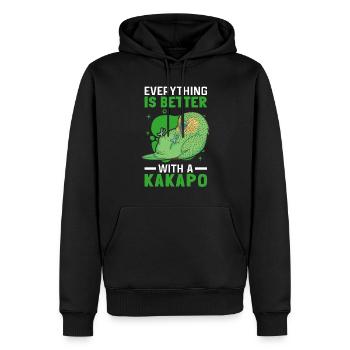 Besser mit Kakapo Neuseeland flugunfähiger Kakapo - Männer Premium Bio Hoodie - Schwarz - Vorne - Nico (187cm)