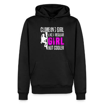 Climbing Girl Bouldering Berg Klettern Bouldern - Männer Premium Bio Hoodie - Schwarz - Vorne - Nico (187cm)