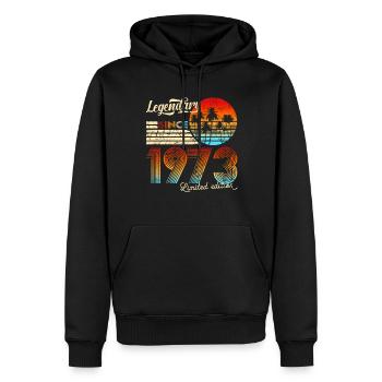 48th Birthday Gift Vintage Legendary Since 1973 - Männer Premium Bio Hoodie - Schwarz - Vorne - Nico (187cm)