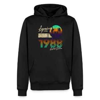 33rd Birthday Gift Legendary Since 1988 - Männer Premium Bio Hoodie - Schwarz - Vorne - Nico (187cm)