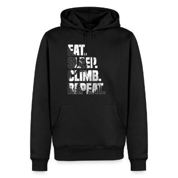 Manger Dormir Grimper Répéter Escalade Escalade De Bloc - Sweat à capuche Premium bio Homme - noir - Devant - Nico (187cm)