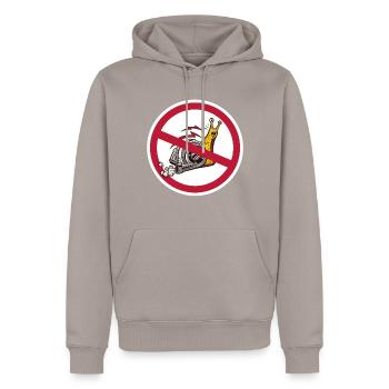 Panneau Escargot Lustig panneau de signalisation - Sweat à capuche Premium bio Homme - taupe - Devant - Nico (187cm)
