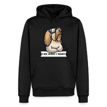 Têtu Spinone Italiano Chien Italien - Sweat à capuche Premium bio Homme - noir - Devant - Nico (187cm)