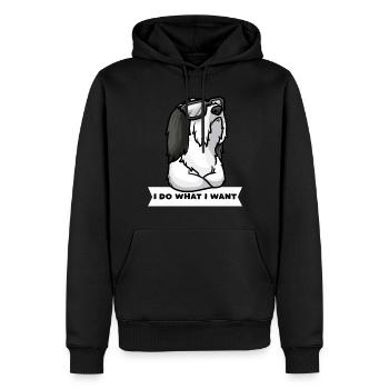 Sturer Bearded Collie Hund Highland Collie - Männer Premium Bio Hoodie - Schwarz - Vorne - Nico (187cm)