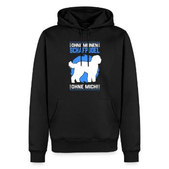 Ohne Schafpudel ohne mich altdeutscher Hütepudel - Männer Premium Bio Hoodie - Schwarz - Vorne - Nico (187cm)