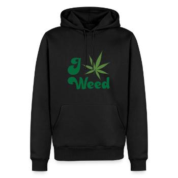 Hanf - Männer Premium Bio Hoodie - Schwarz - Vorne - Nico (187cm)