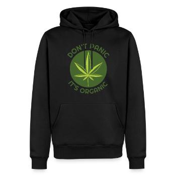 Hanf - Männer Premium Bio Hoodie - Schwarz - Vorne - Nico (187cm)